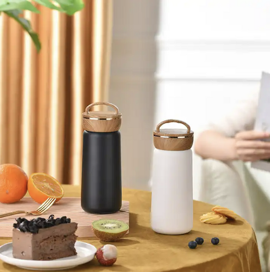 Vacuum Insulation With Handle Bamboo-capped Cup